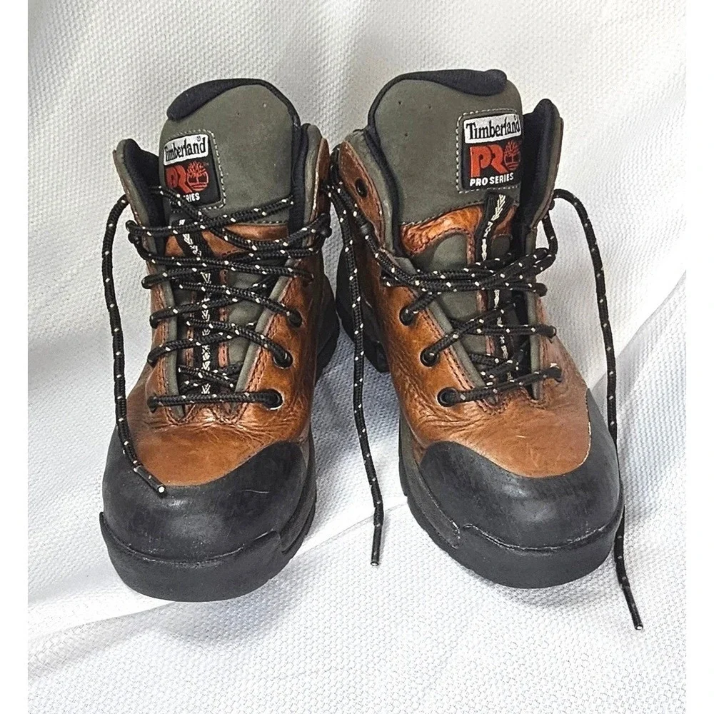 Timberland PRO‎ Series Mens Brown Leather Safety Toe Work Boots